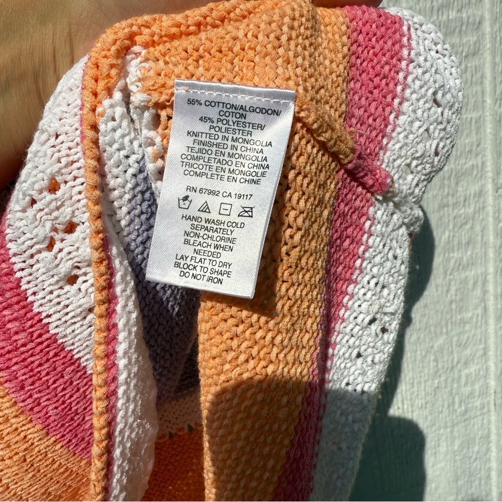 NWT Sigrid Olsen Sport Women’s Striped Knitted Knit Sweater Pullover Vest Top M - Picture 4 of 5